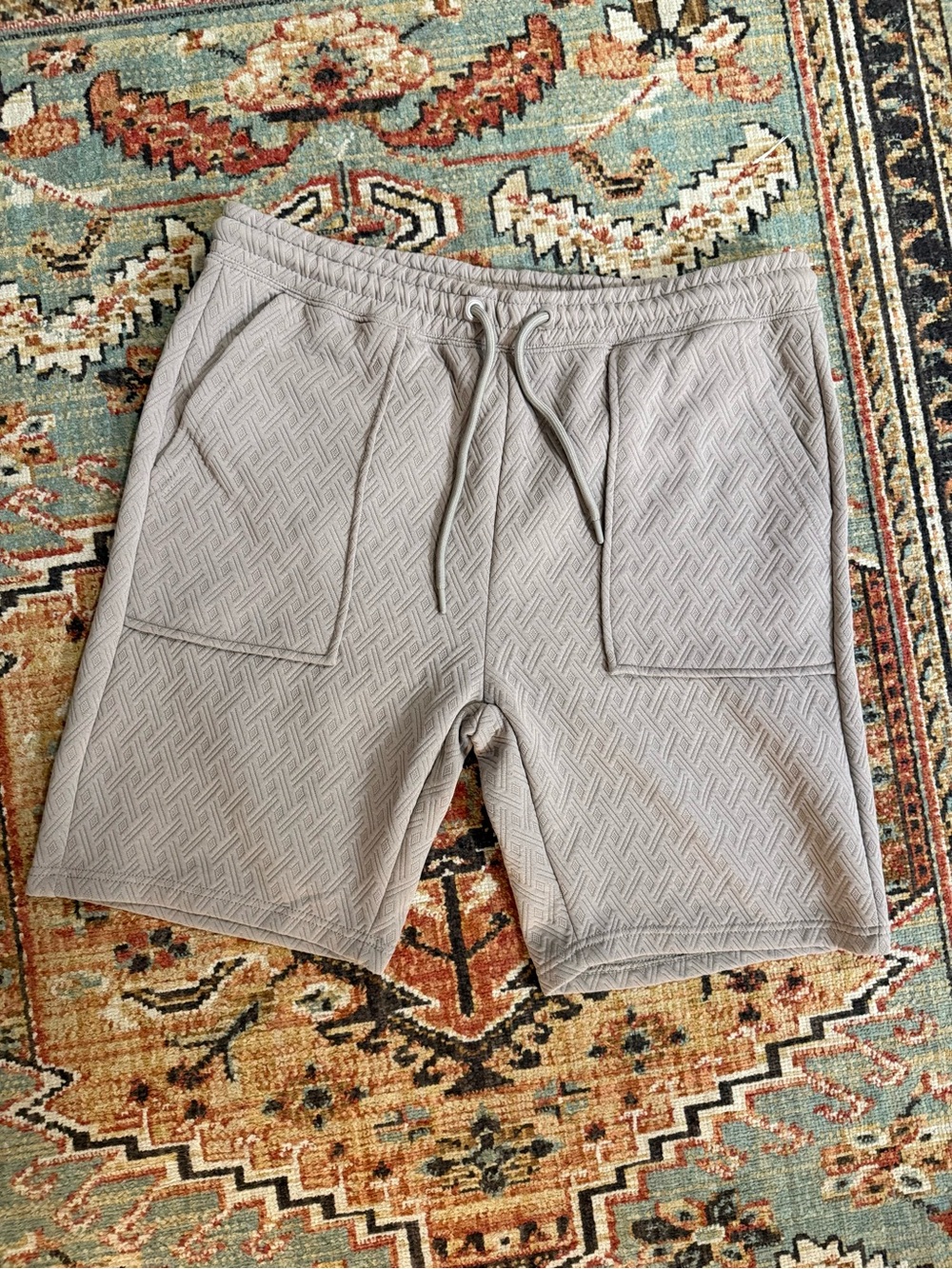 Public Supply Men's Taupe Textured Drawstring Shorts